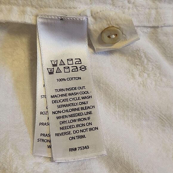 C&C California 100% cotton white eyelet mini dress swim cover up, M - Picture 6 of 8